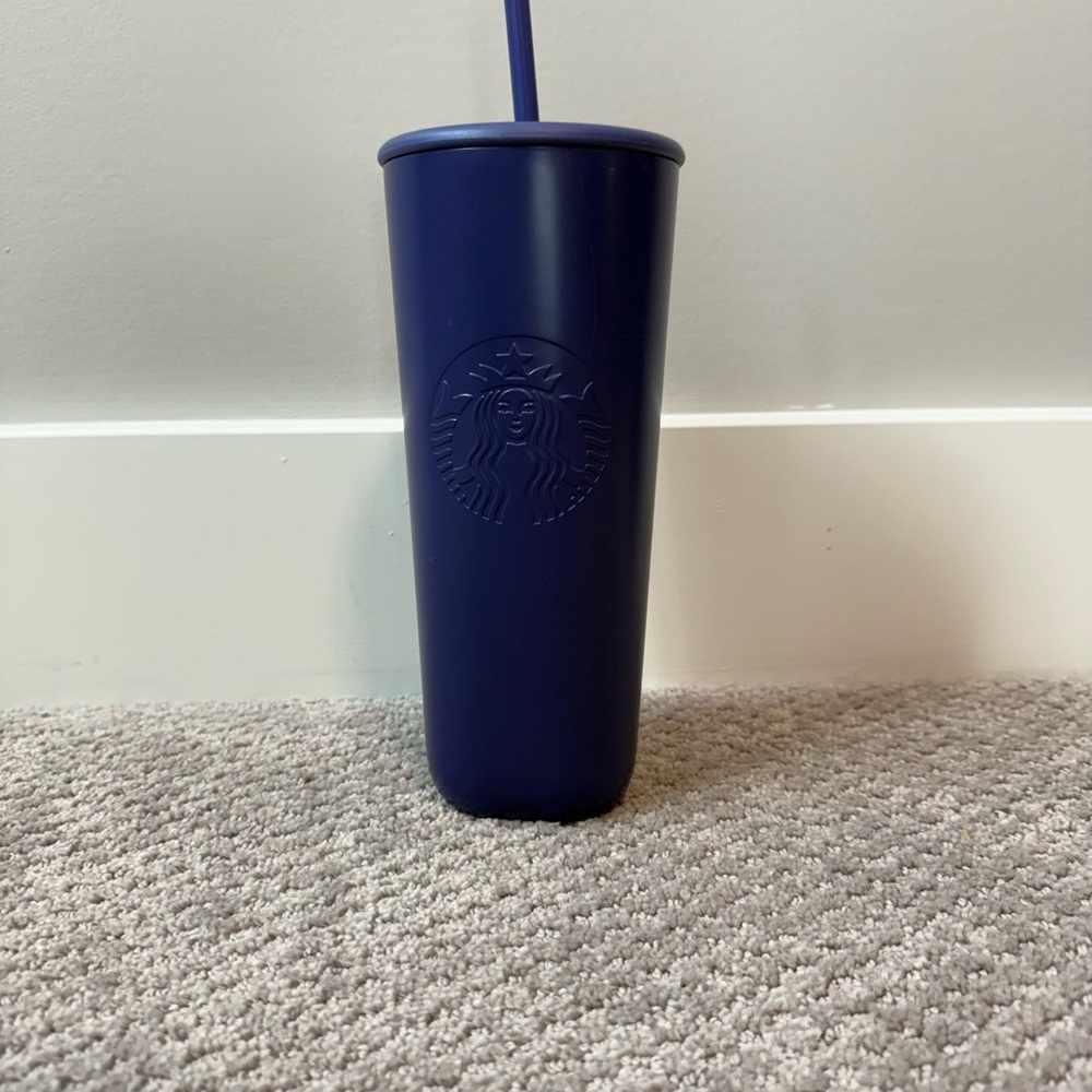 Starbucks Deep Blue Tumbler with Straw